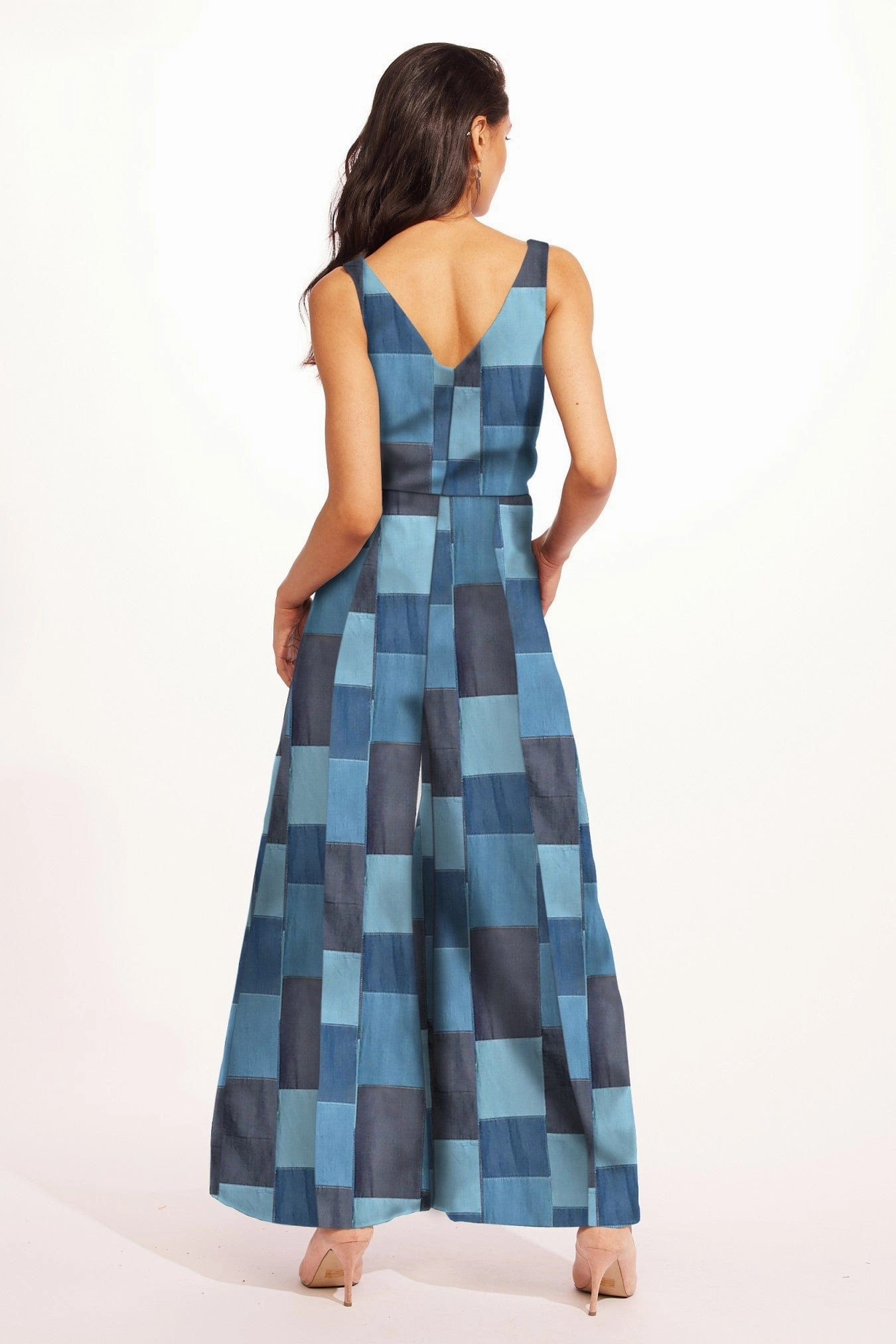 Axella Jumpsuit - Denim Patchwork Airflow Vents
