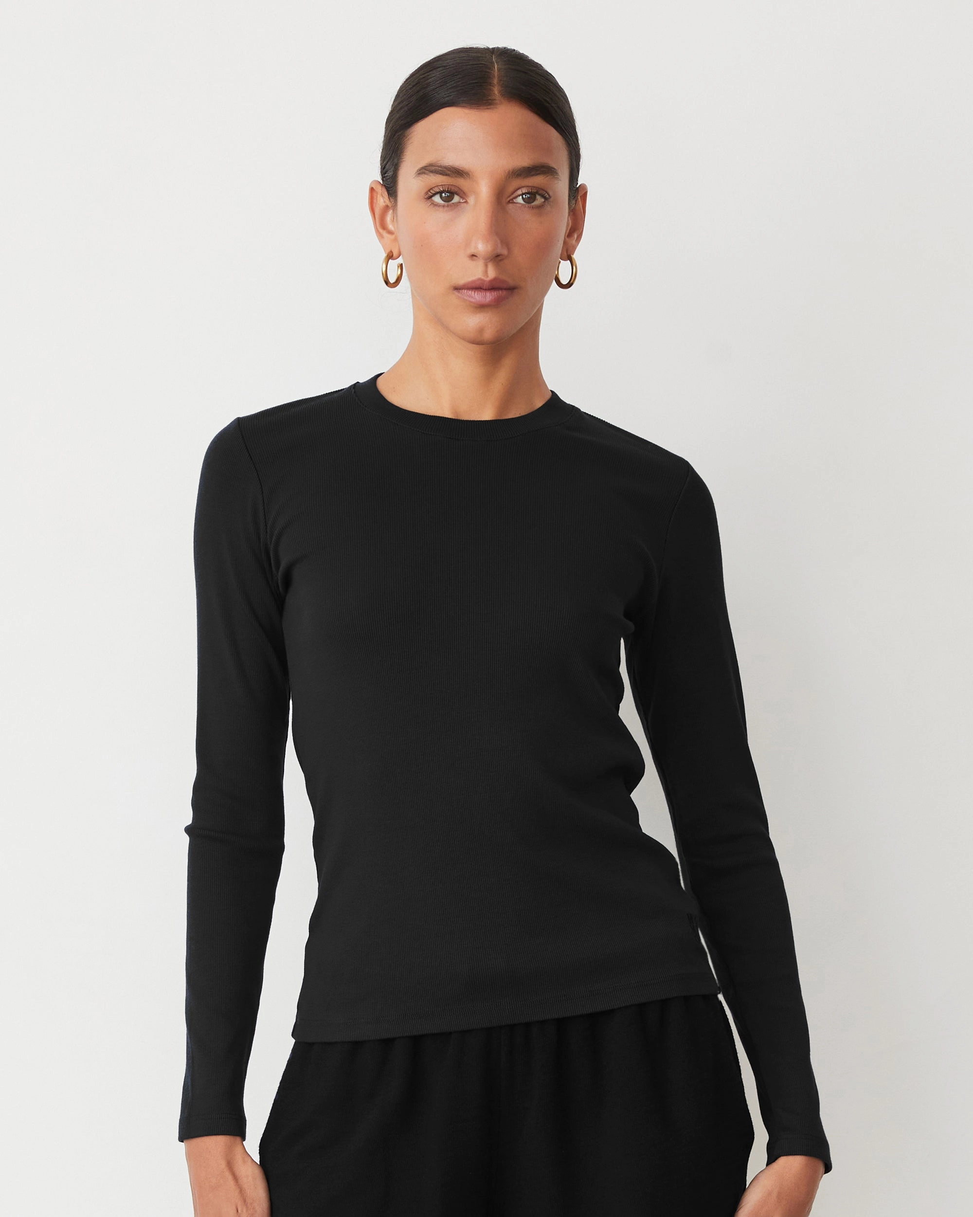 Microfiber Technology Supimaluxe Rib Long Sleeve Crew