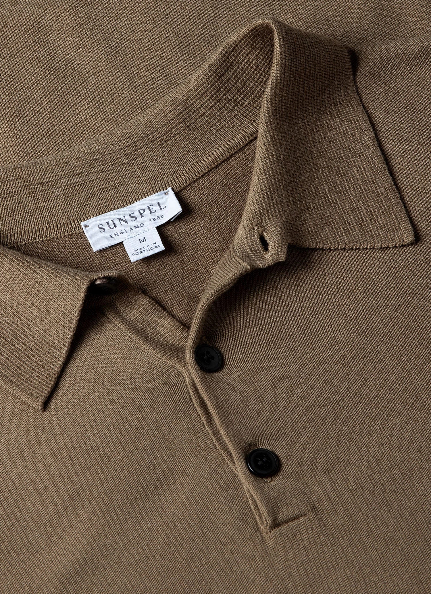 Men's Sea Island Cotton Knit Polo Shirt in Dark Stone Active Layers