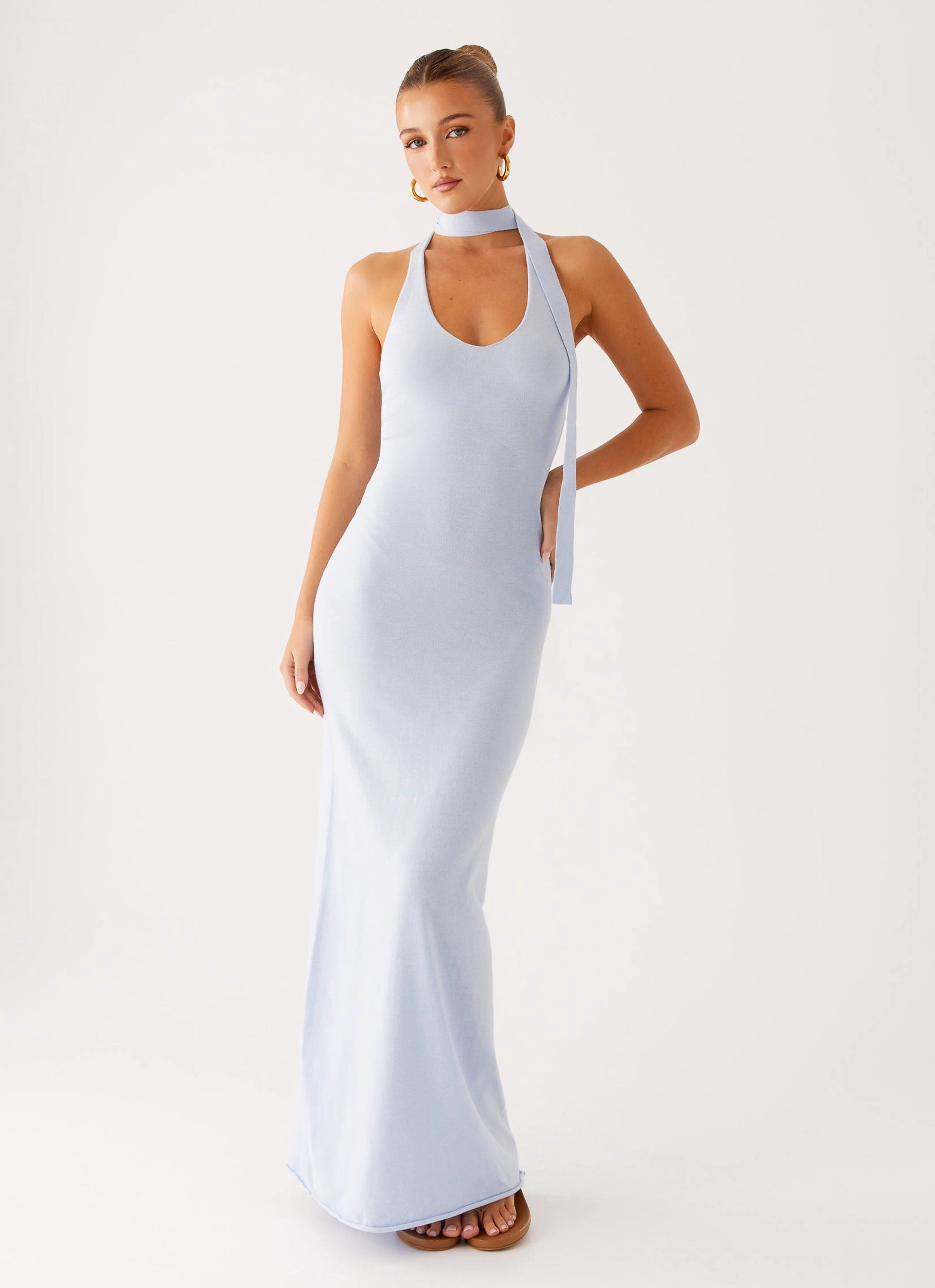 Eddie Knit Maxi Dress - Blue Cool Simplicity