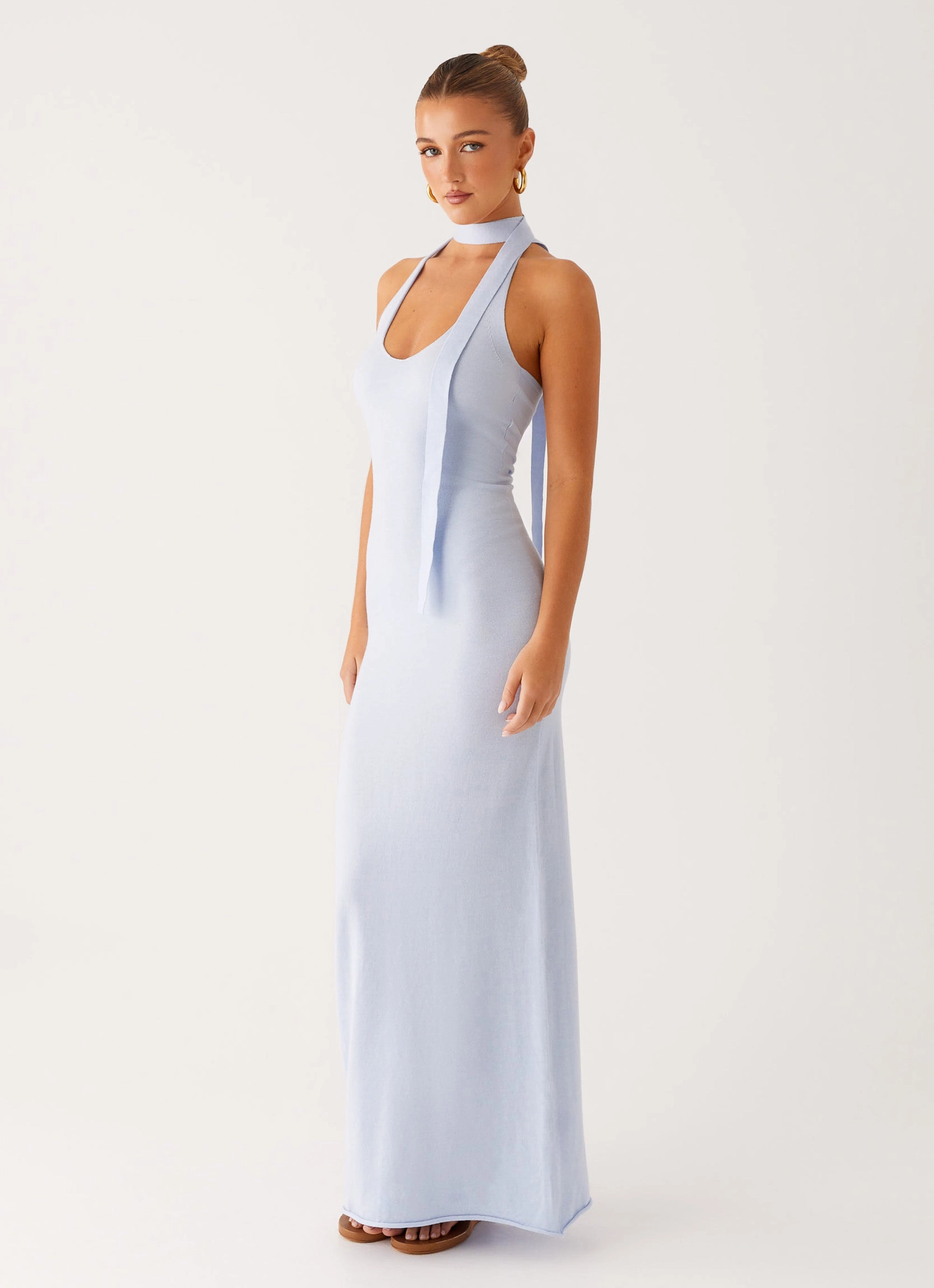 Eddie Knit Maxi Dress - Blue Natural Flow Maximalist-Trend