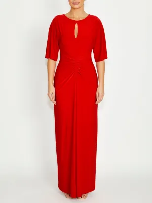 Eden Vermilion Jersey Gown Fit for All Seasons Eden Vermilion Jersey Gown Chic and Stylish
