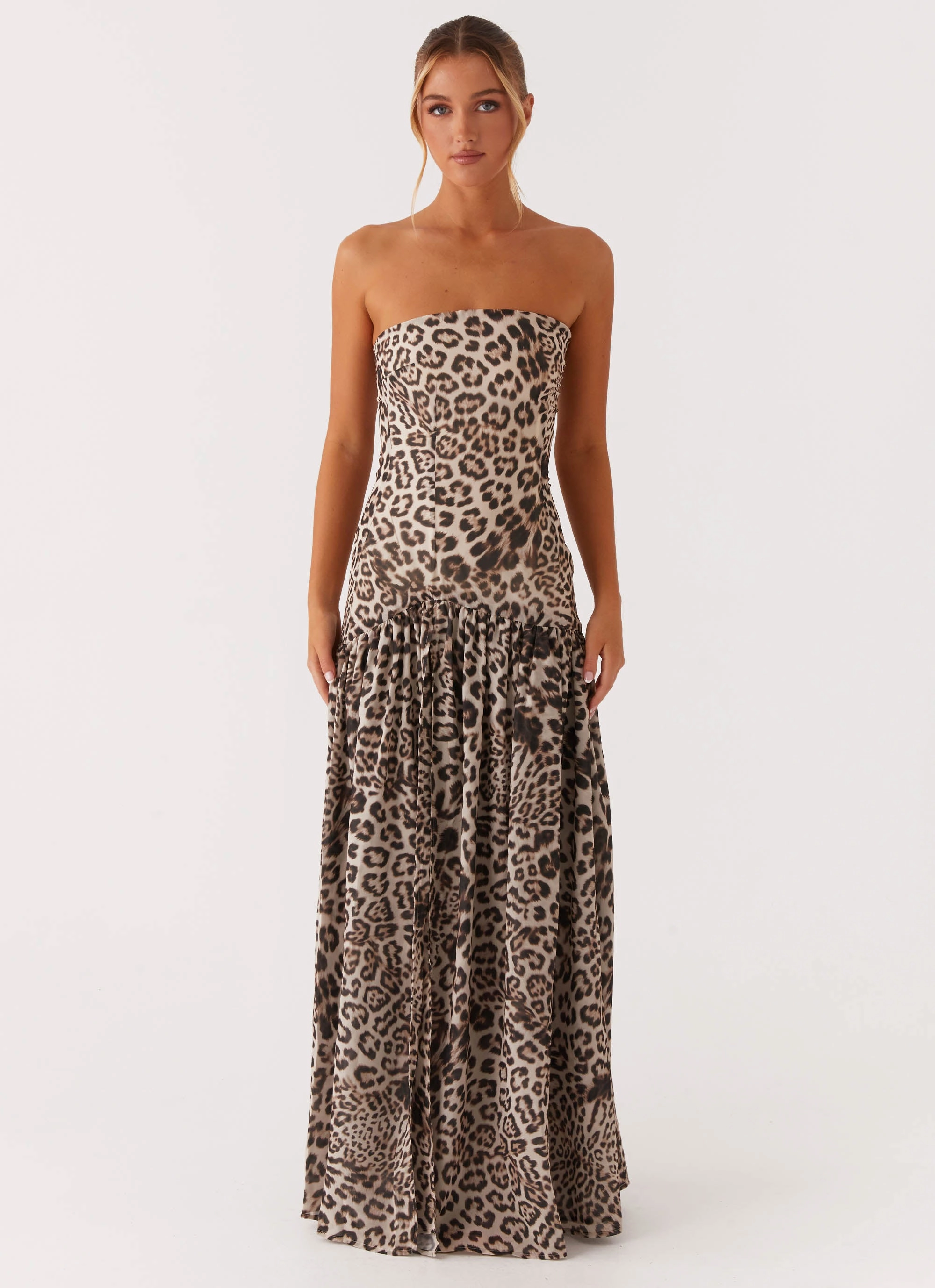 Eden Strapless Maxi Dress - Leopard Timeless and Comfortable Matte-Lining