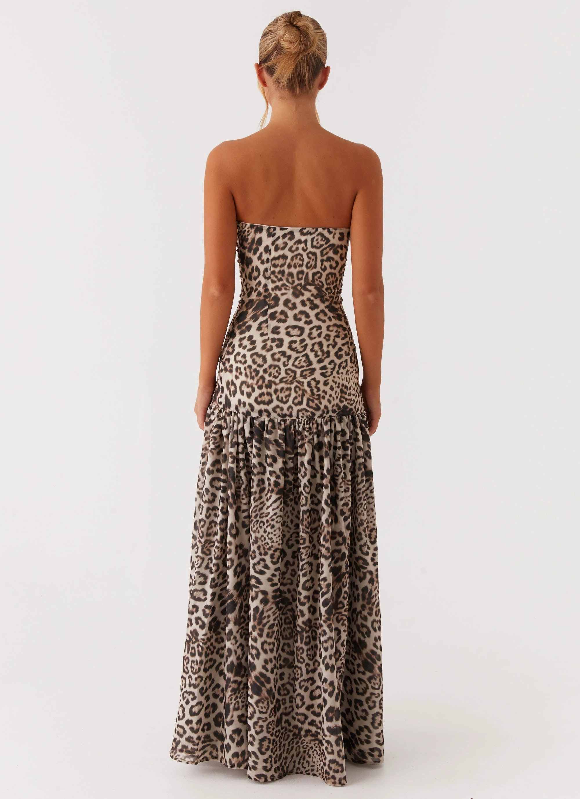 Fashion-Forward Fit Eden Strapless Maxi Dress - Leopard