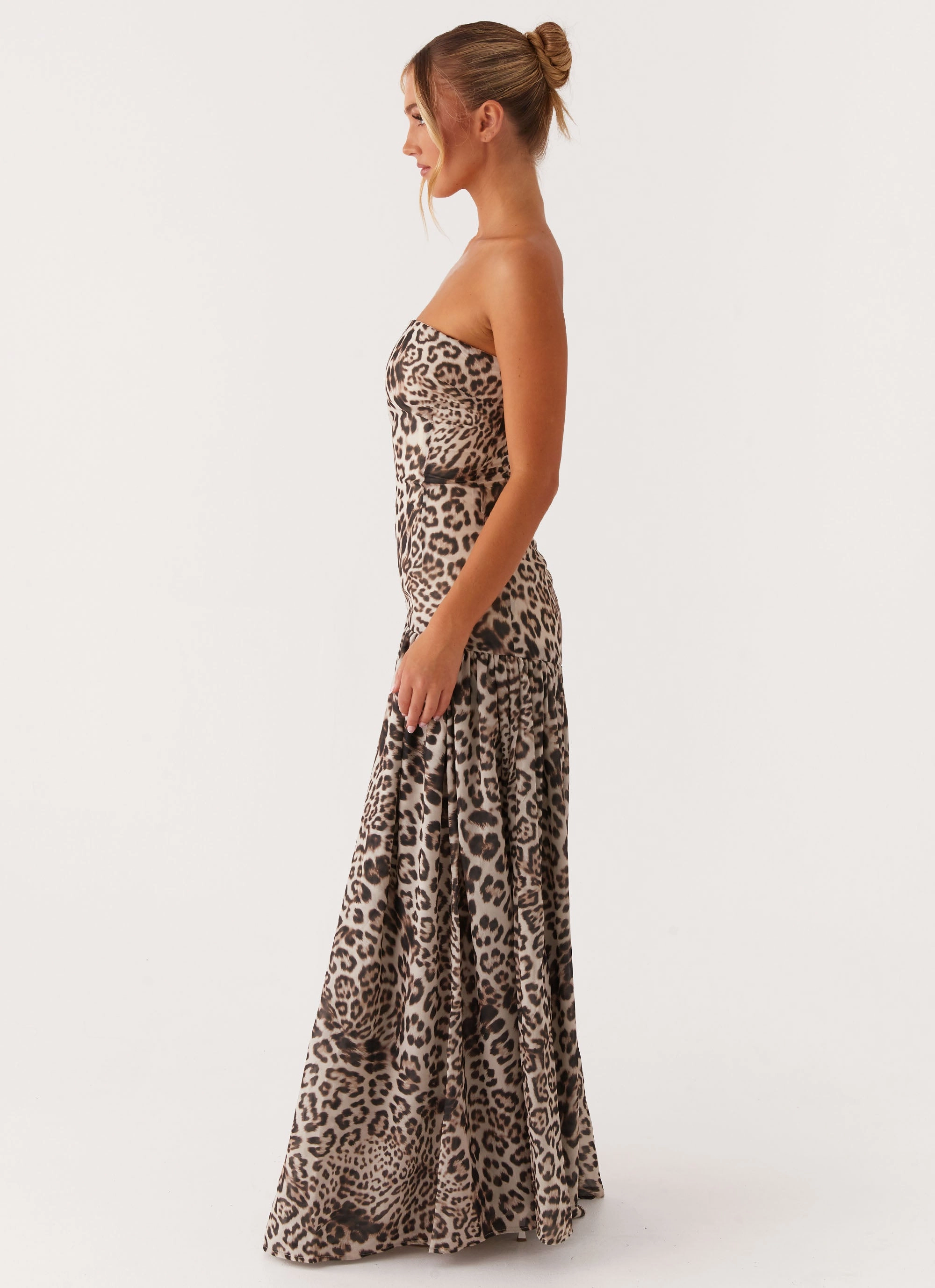 Eden Strapless Maxi Dress - Leopard Sleek Form