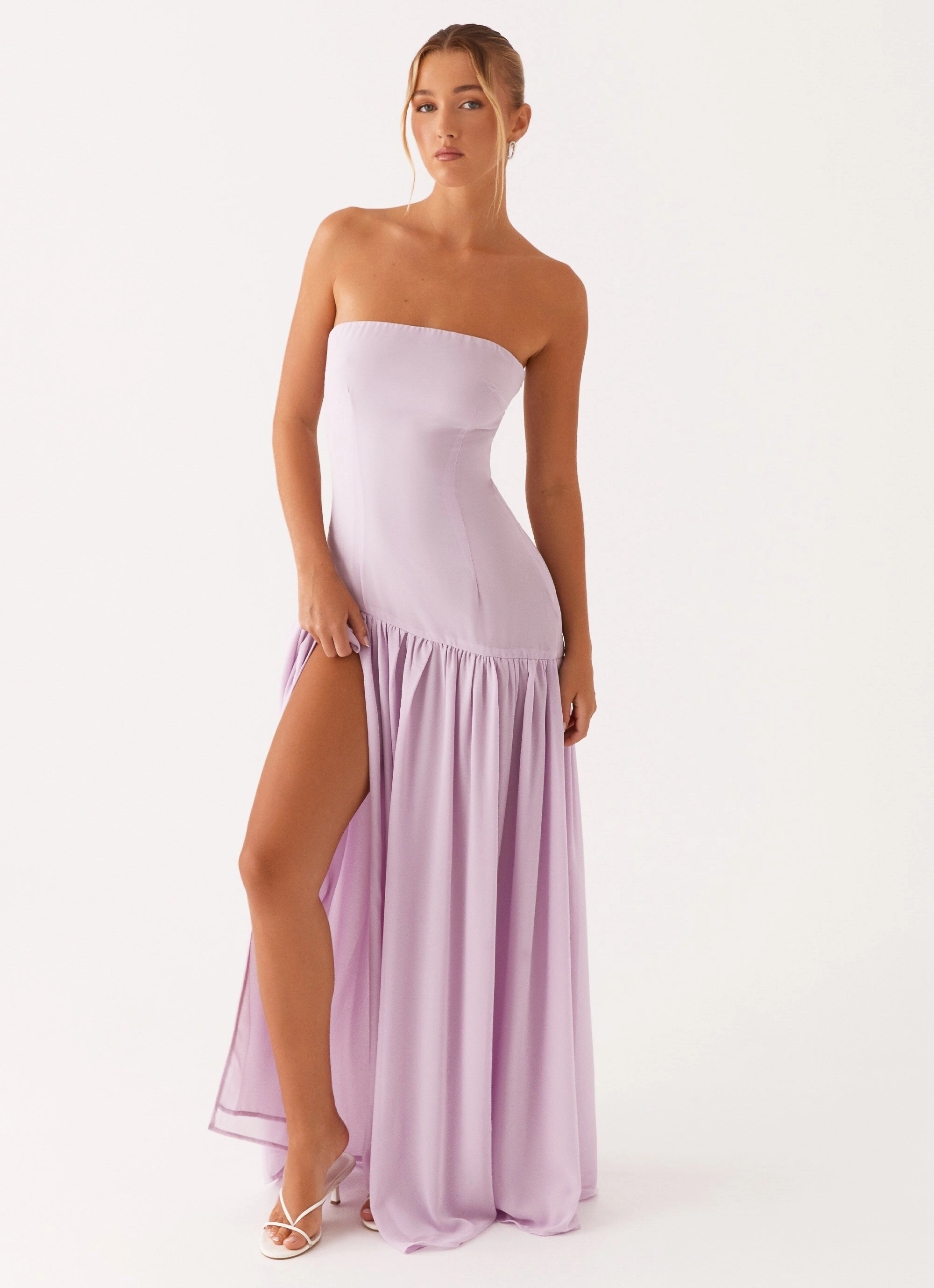 Eden Strapless Maxi Dress - Lilac Timeless Vibe