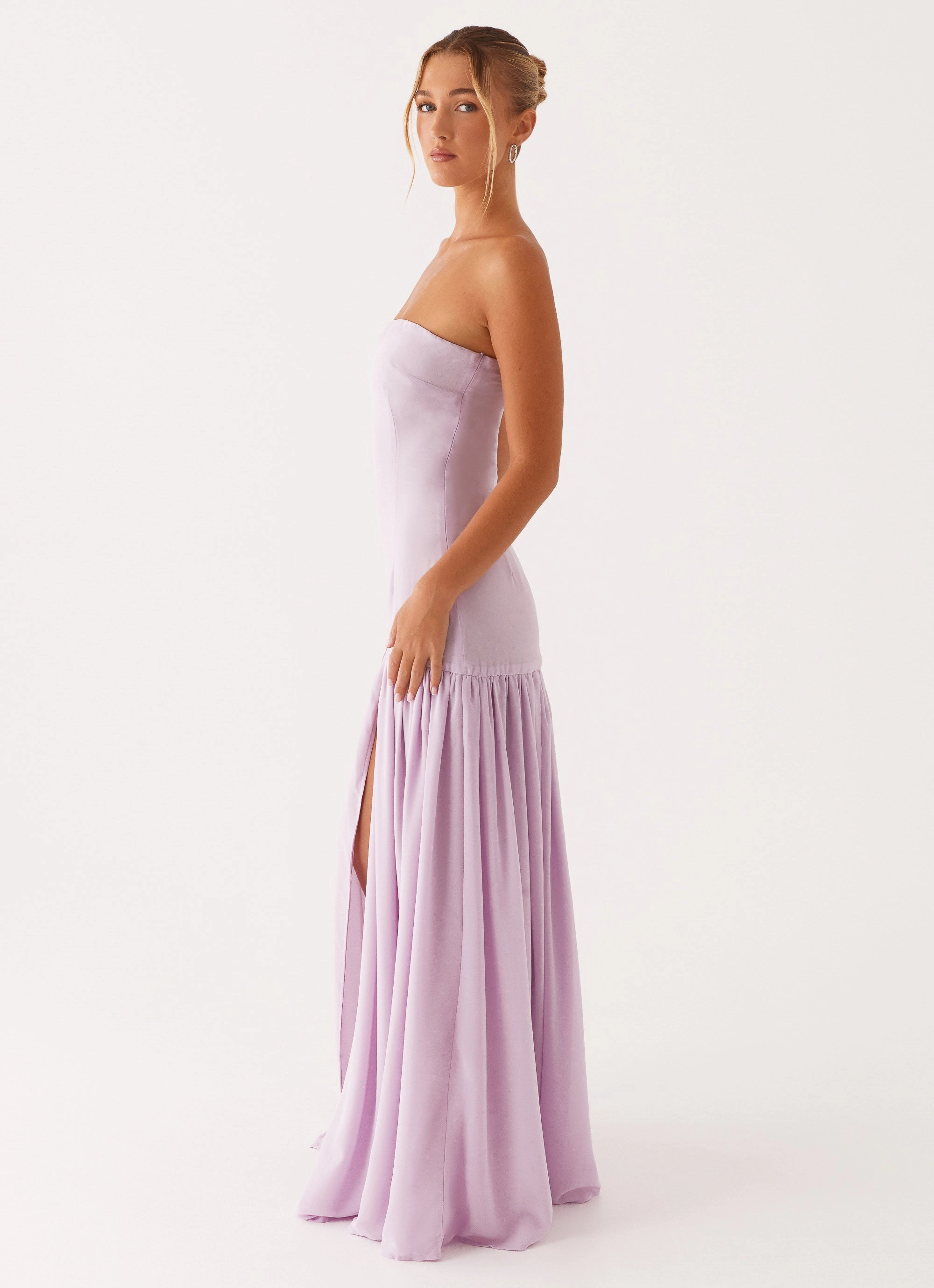 Polished Cut Eden Strapless Maxi Dress - Lilac