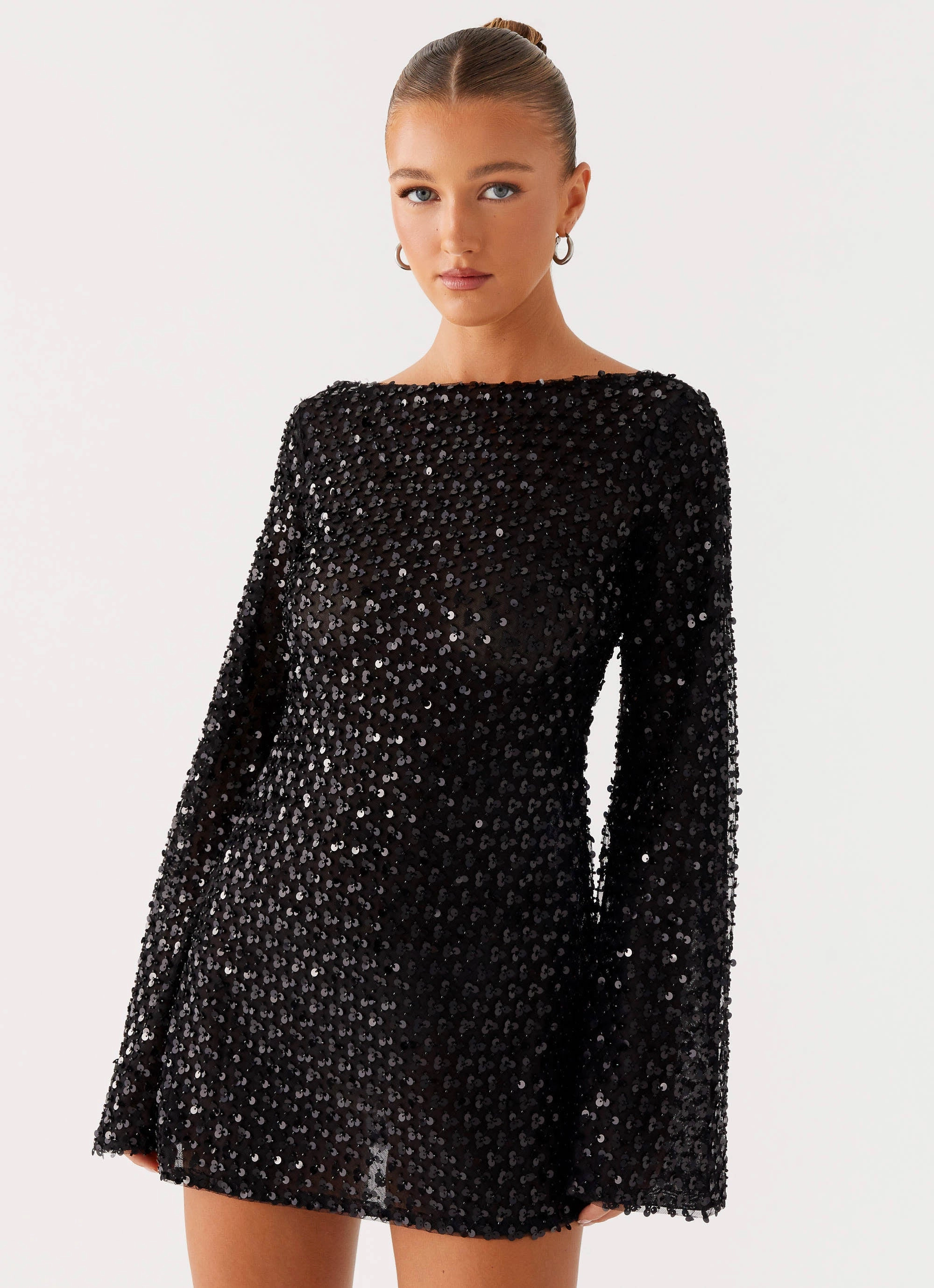Edessa Sequin Mini Dress - Black Fit Mood