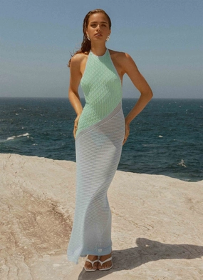Effortless Chic Caspa Crochet Maxi Dress - Multi Fluid Shape Chic Comfort Look Caspa Crochet Maxi Dress - Multi