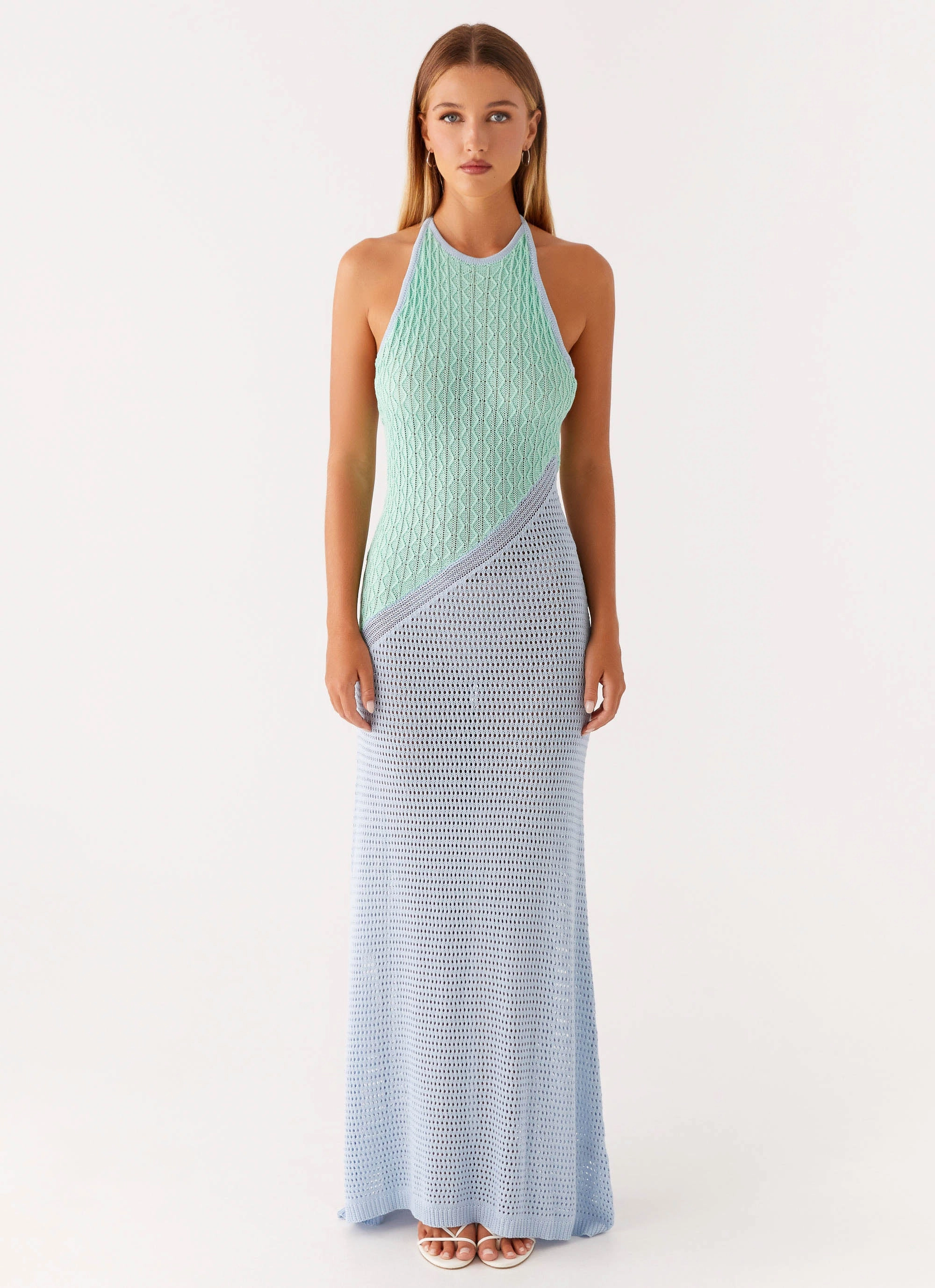 Perfect For Any Occasion Caspa Crochet Maxi Dress - Multi
