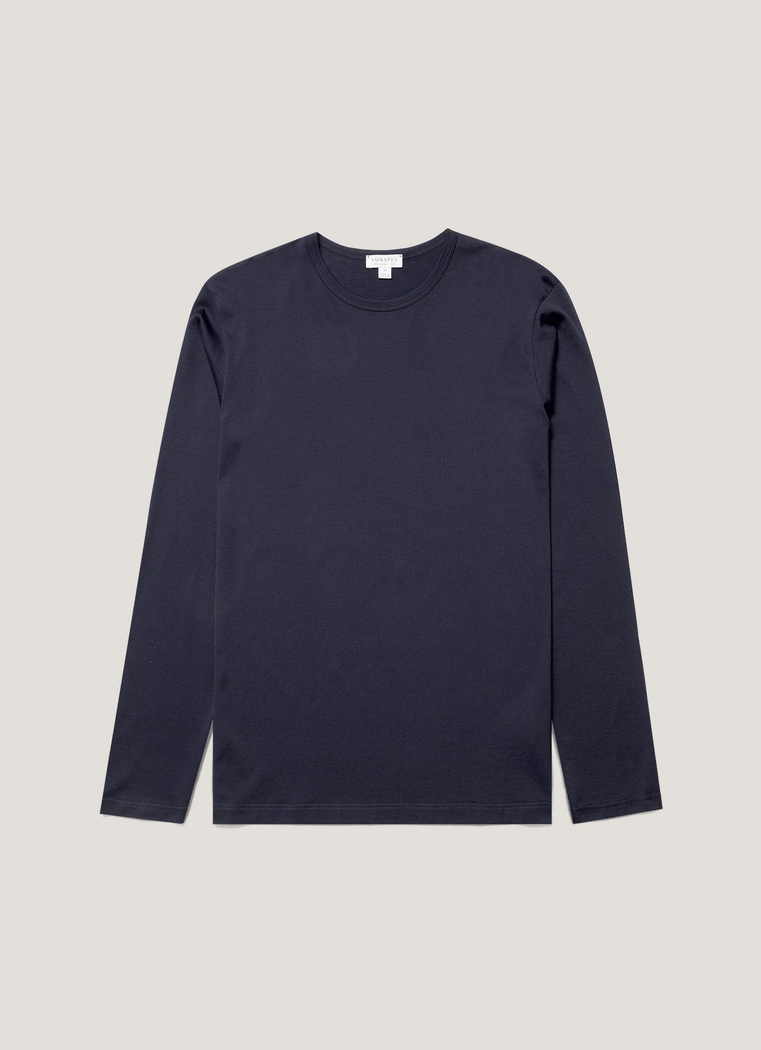 Men's Classic Long Sleeve T-shirt in Navy Scoop neck sports performance