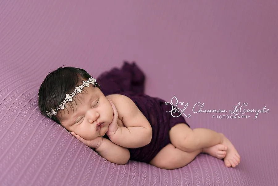 Eggplant Purple Maternity to Newborn Stretch Lace Wrap