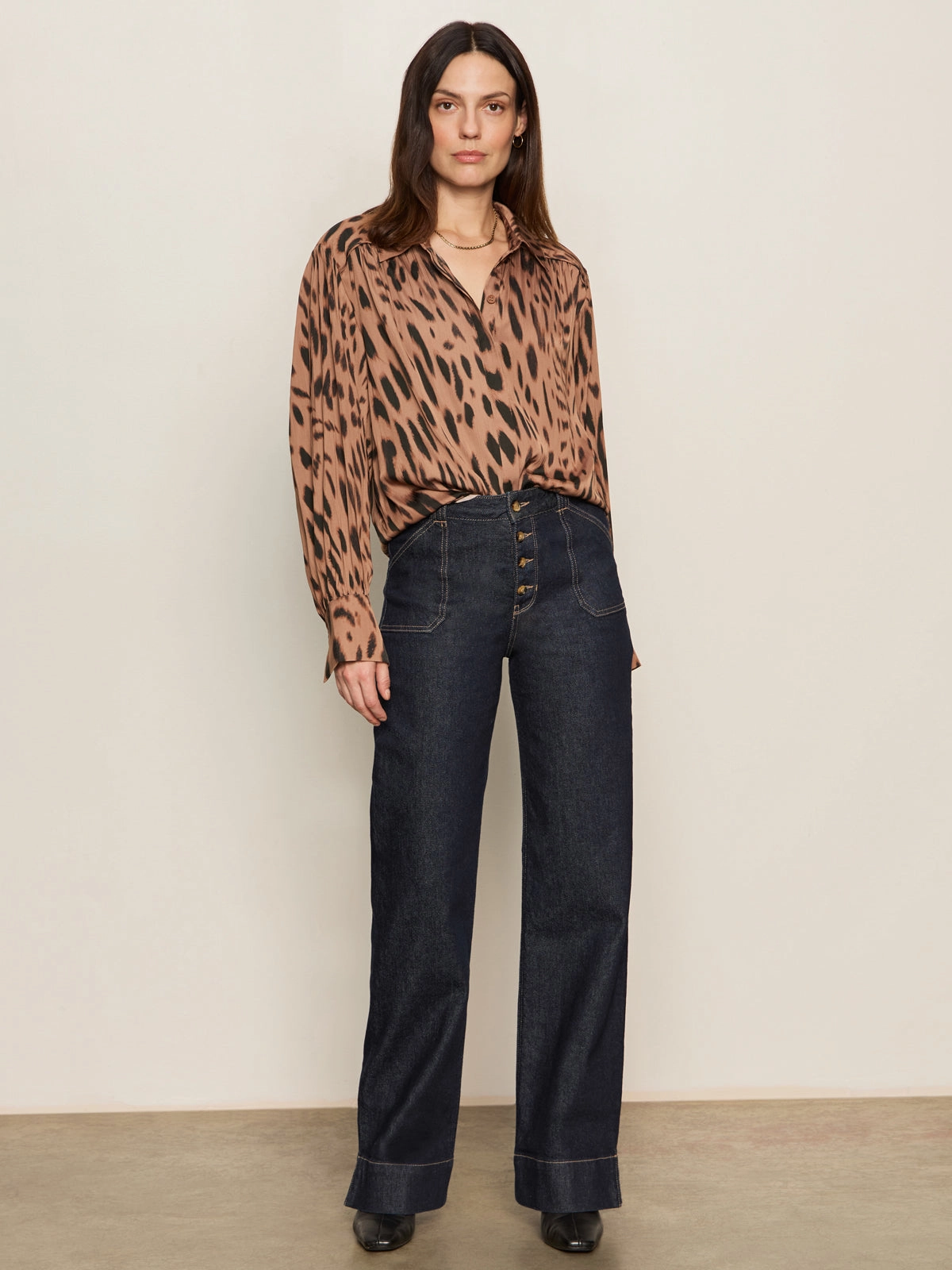 Essential Waist Ekara Slim Wide Jean Indigo Dark Rinse Wash