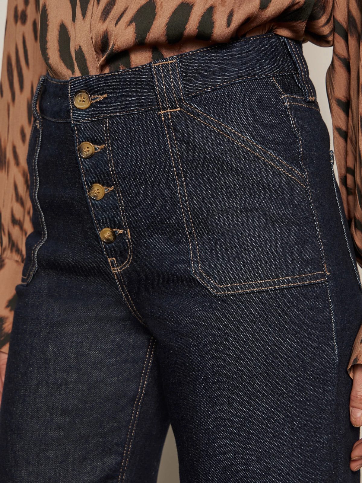 All Season Ekara Slim Wide Jean Indigo Dark Rinse Wash