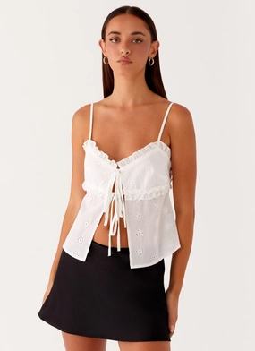 Elastic Cuff Design Amberly Top - White RubberizedGrip Smooth Interior Lining Amberly Top - White