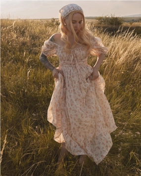Elastic cuffs Alice 19 | Floral linen dress Alice 19 | Floral linen dress Neutral Fit Design