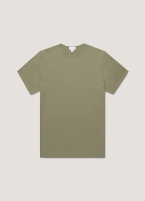 Elastic waist Men's Classic T-shirt in Sea Moss Anti Pilling Treatment Men's Classic T-shirt in Sea Moss