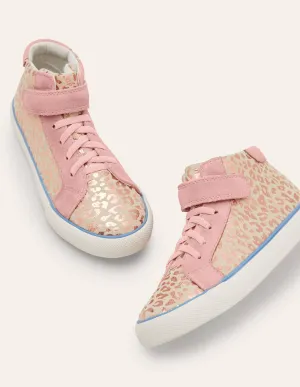 Elasticated Lace High Tops-Leopard