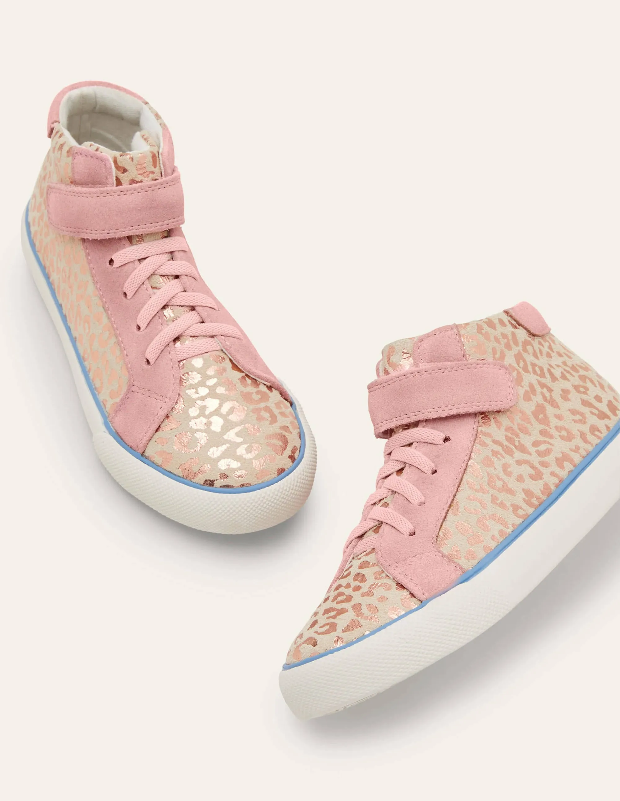 Elasticated Lace High Tops-Leopard