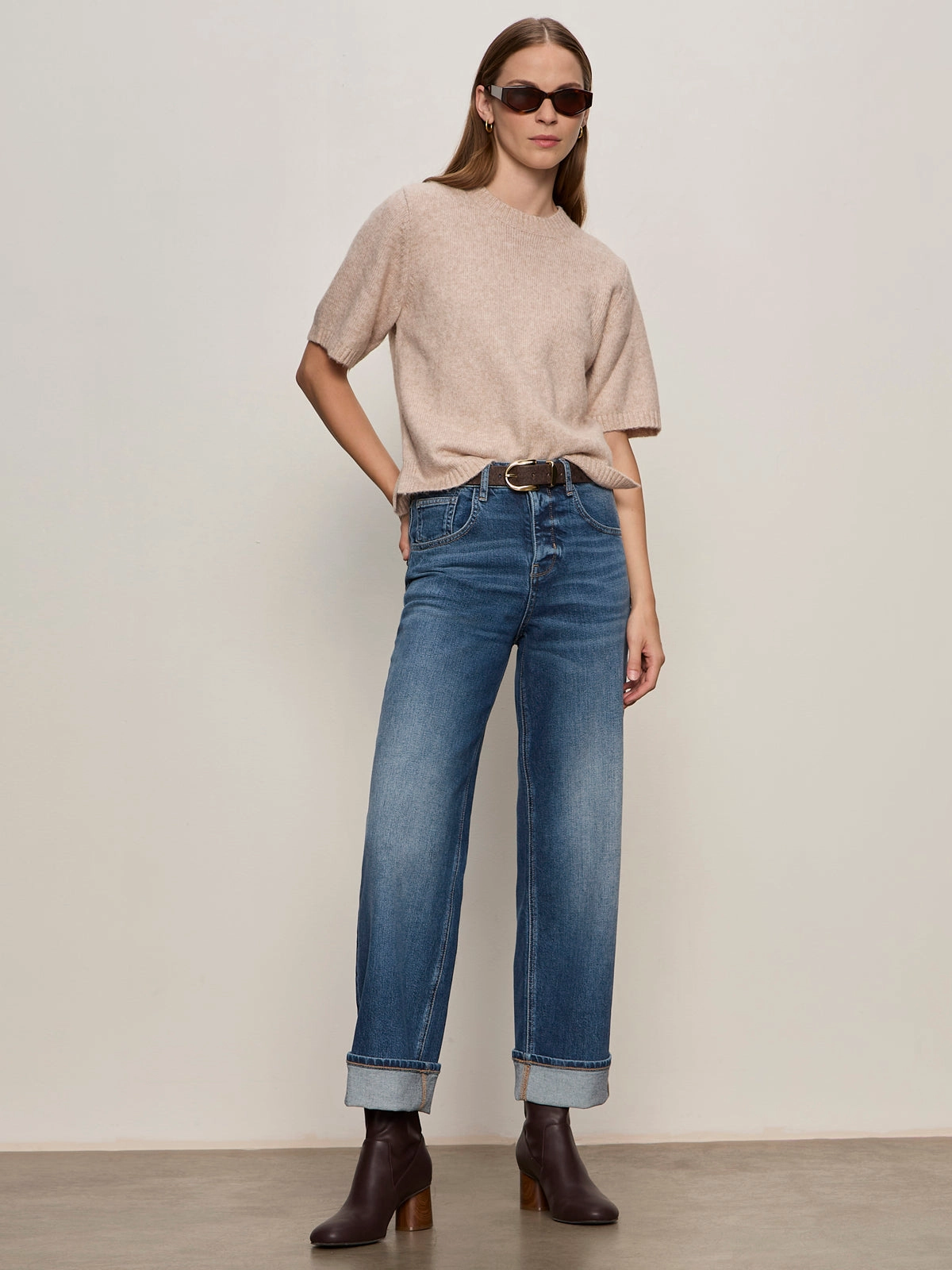 Everyday Classic AntiStatic Lining Perfect Sweater Tee Fawn