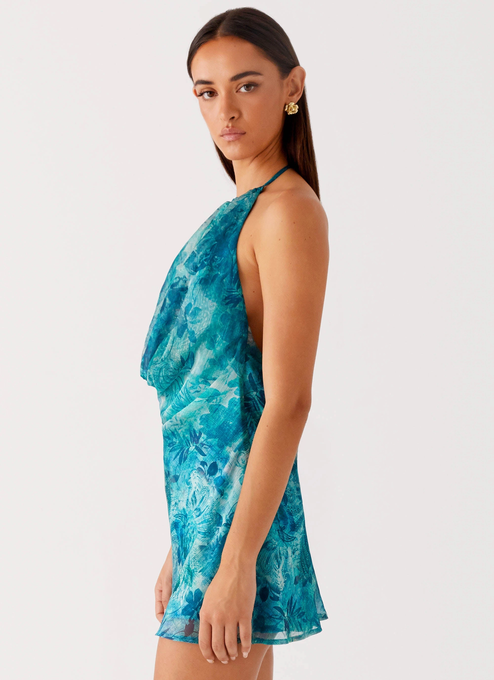 Mix-And-Match plus-size Ele Mini Dress - Teal