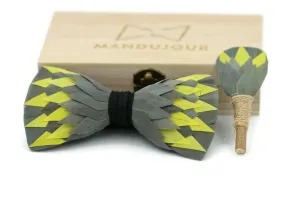 Electric Feather Bow Tie & Lapel Pin Set - Unique Fort Worth Gift for Men