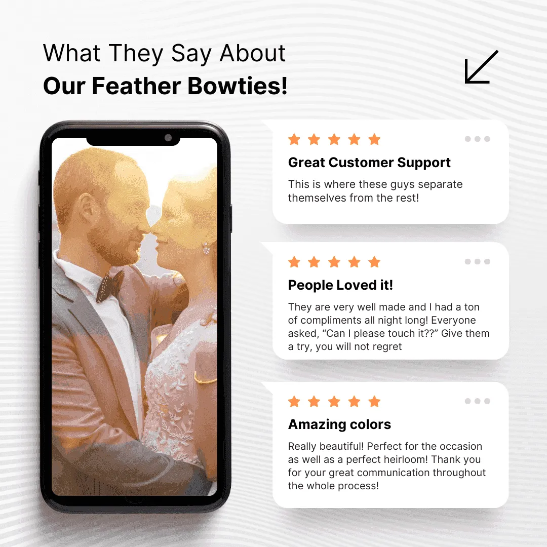 Electric Feather Bow Tie & Lapel Pin Set - Unique Fort Worth Gift for Men