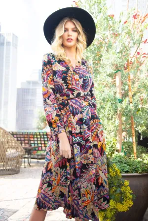 Elegant Appeal Dena Front Wrap Dress - Damascus Printed Ponte Dena Front Wrap Dress - Damascus Printed Ponte Work or Play