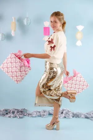 elegant design Fear Nothing Sequin Midi Skirt LightweightWeave Fear Nothing Sequin Midi Skirt