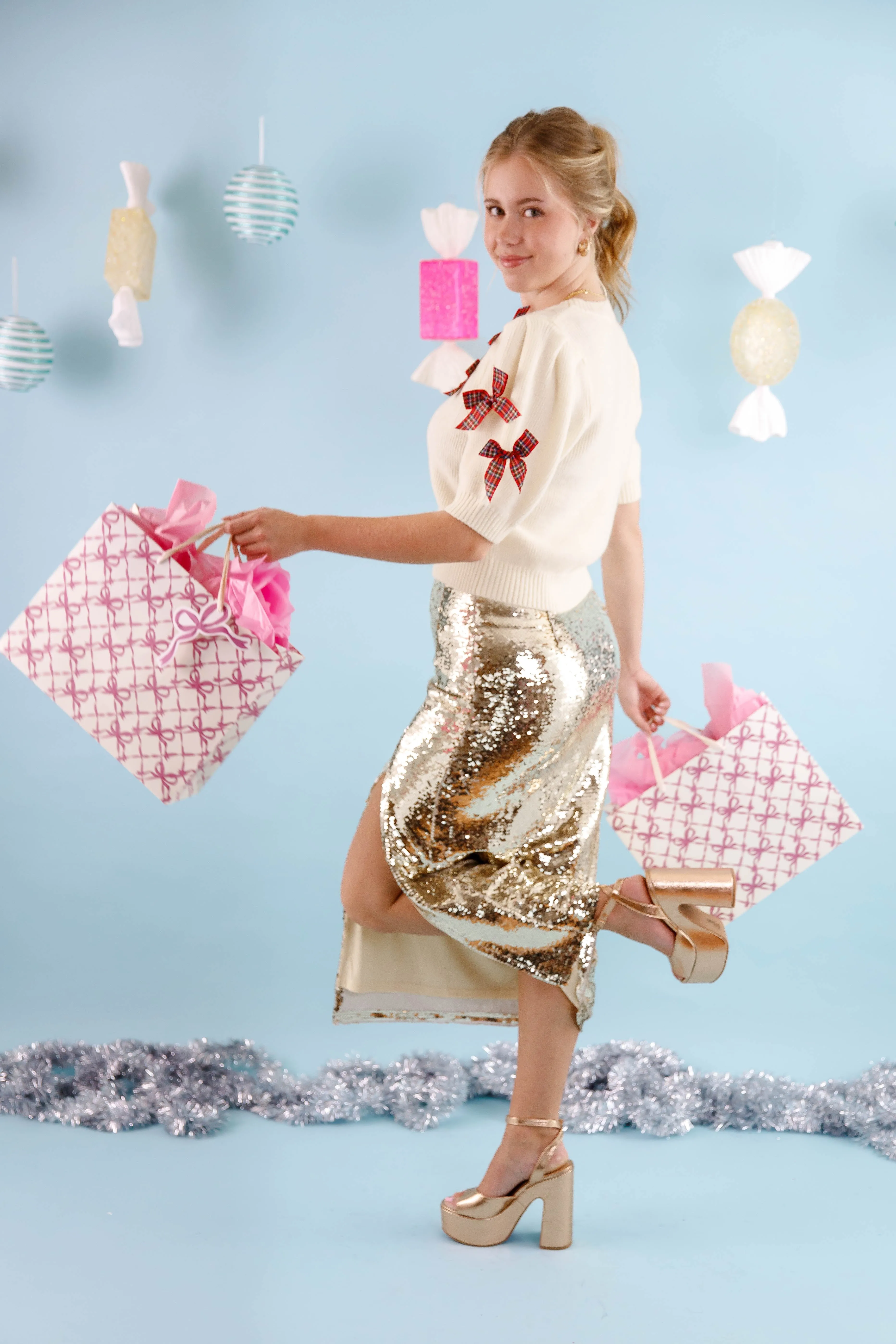 LightweightWeave Fear Nothing Sequin Midi Skirt