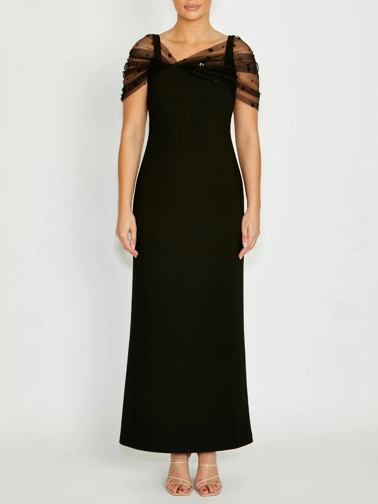Isla Black Gown Easy Texture Relaxed Comfort Look