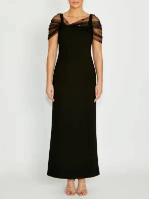 Elegant Items Isla Black Gown Layered Style Isla Black Gown