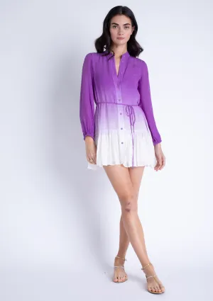 Elegant Vibes Dana Lavender Ombre Mini Dress Breezy Comfort Quilted-Texture Dana Lavender Ombre Mini Dress