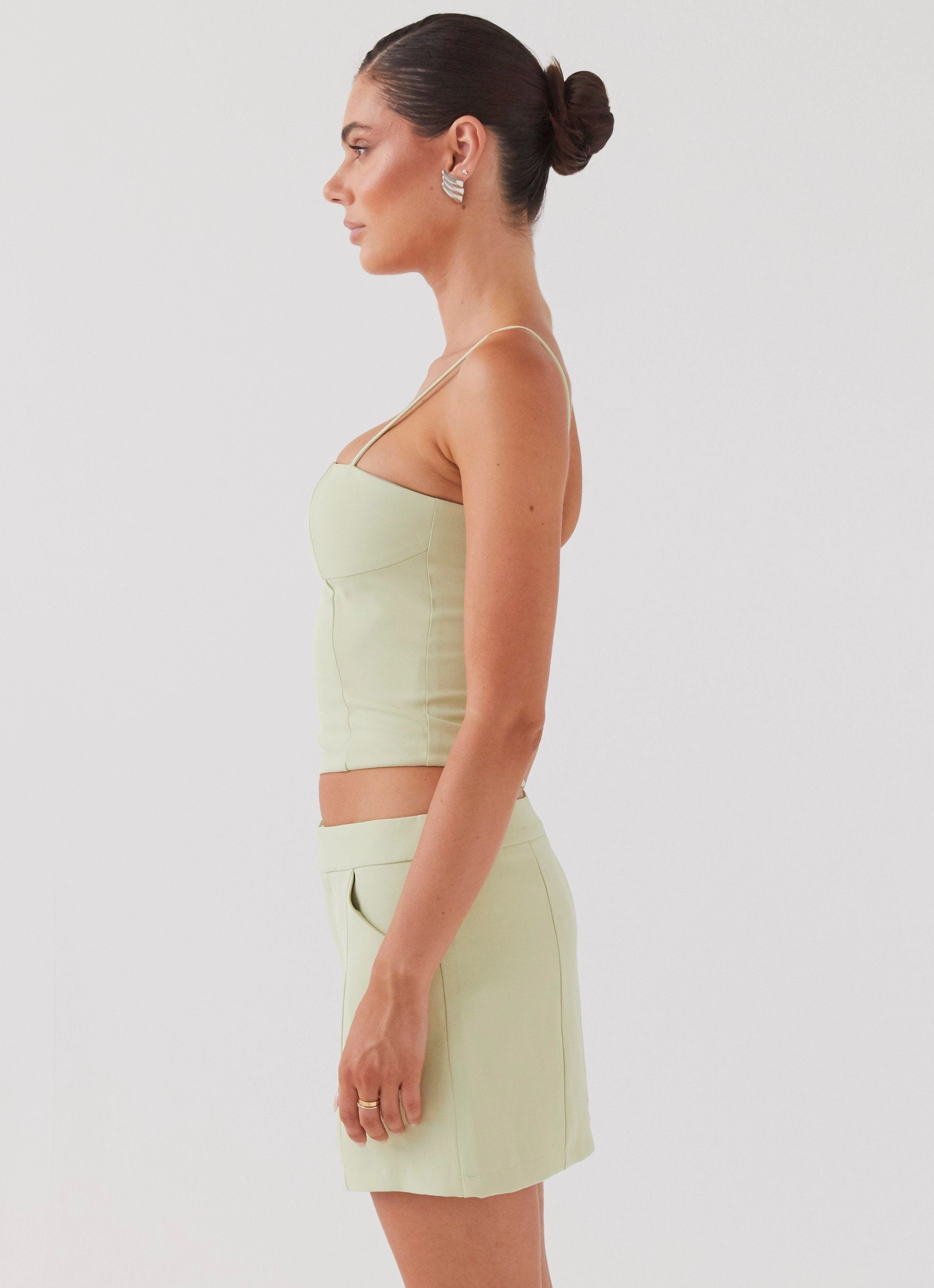 Eliana Suit Mini Skirt - Green Zest Layering Essential Odor control
