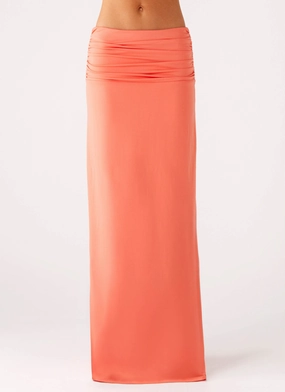 Elisabetta Maxi Skirt - Coral Polished Touch Elisabetta Maxi Skirt - Coral Polished Look