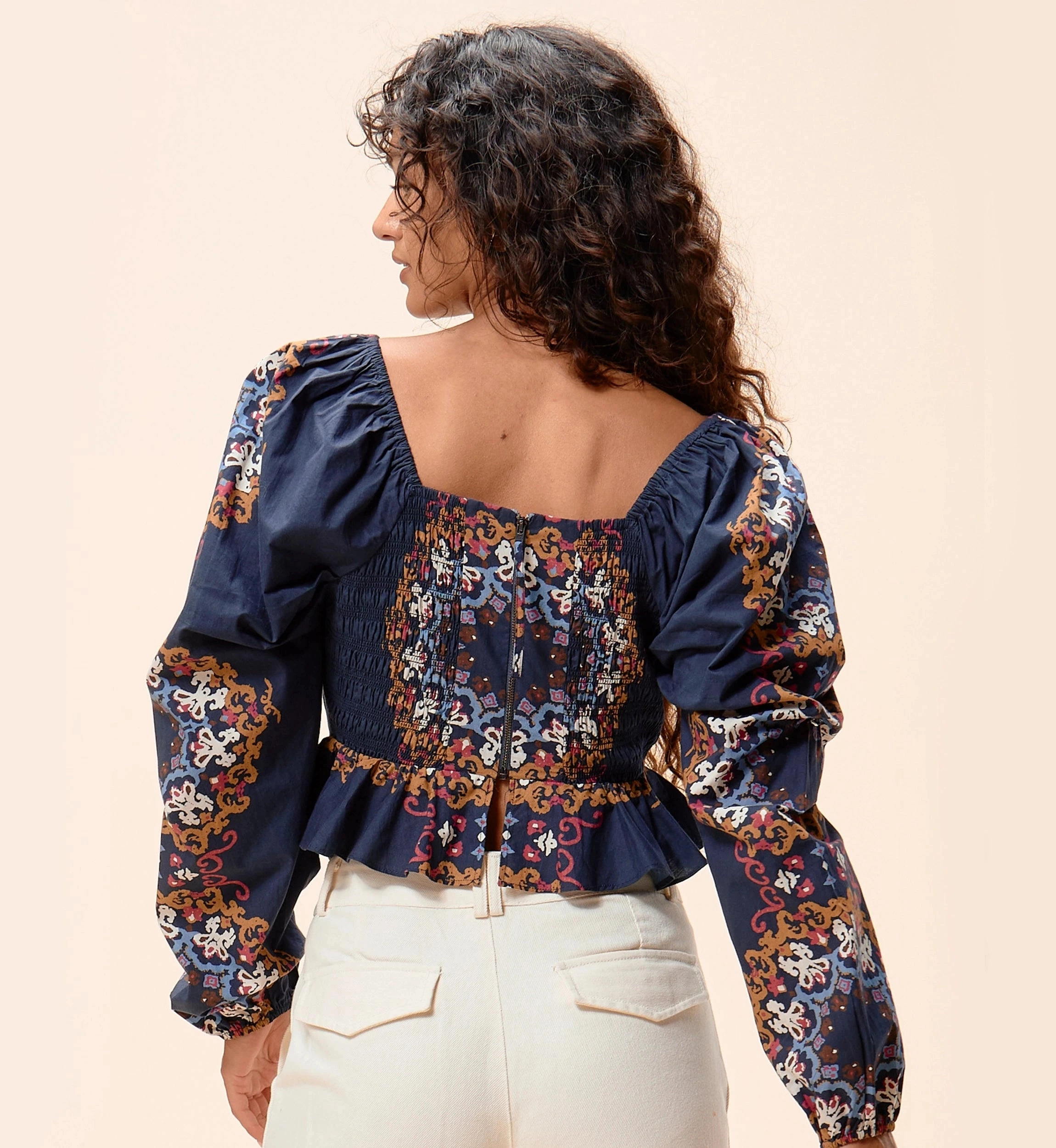 Elizabeth Top | Venezia Blue Fitted Design