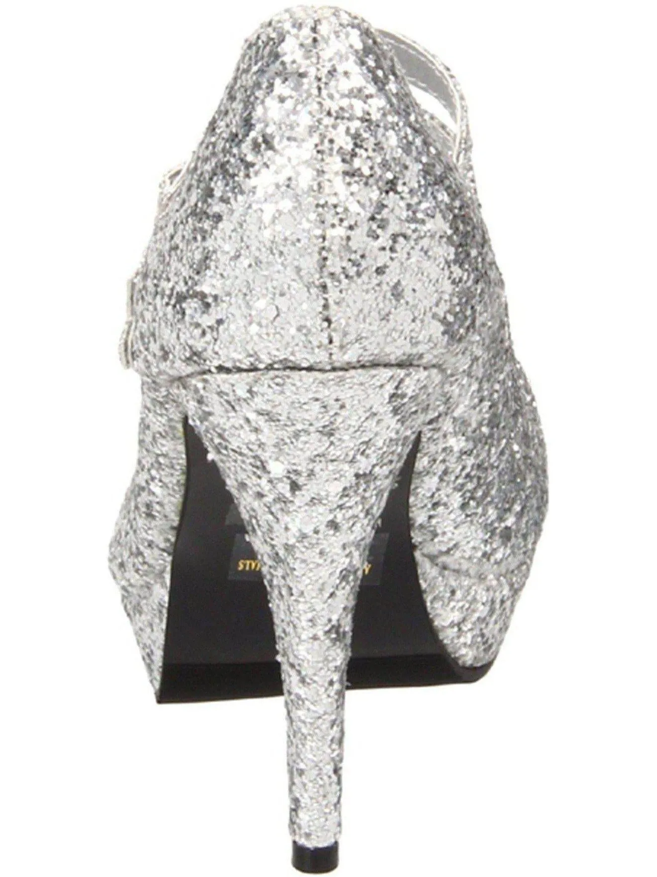 Ellie Shoes E-421-Jane-G 4" Double Strap Glitter Women's Mary Jane.