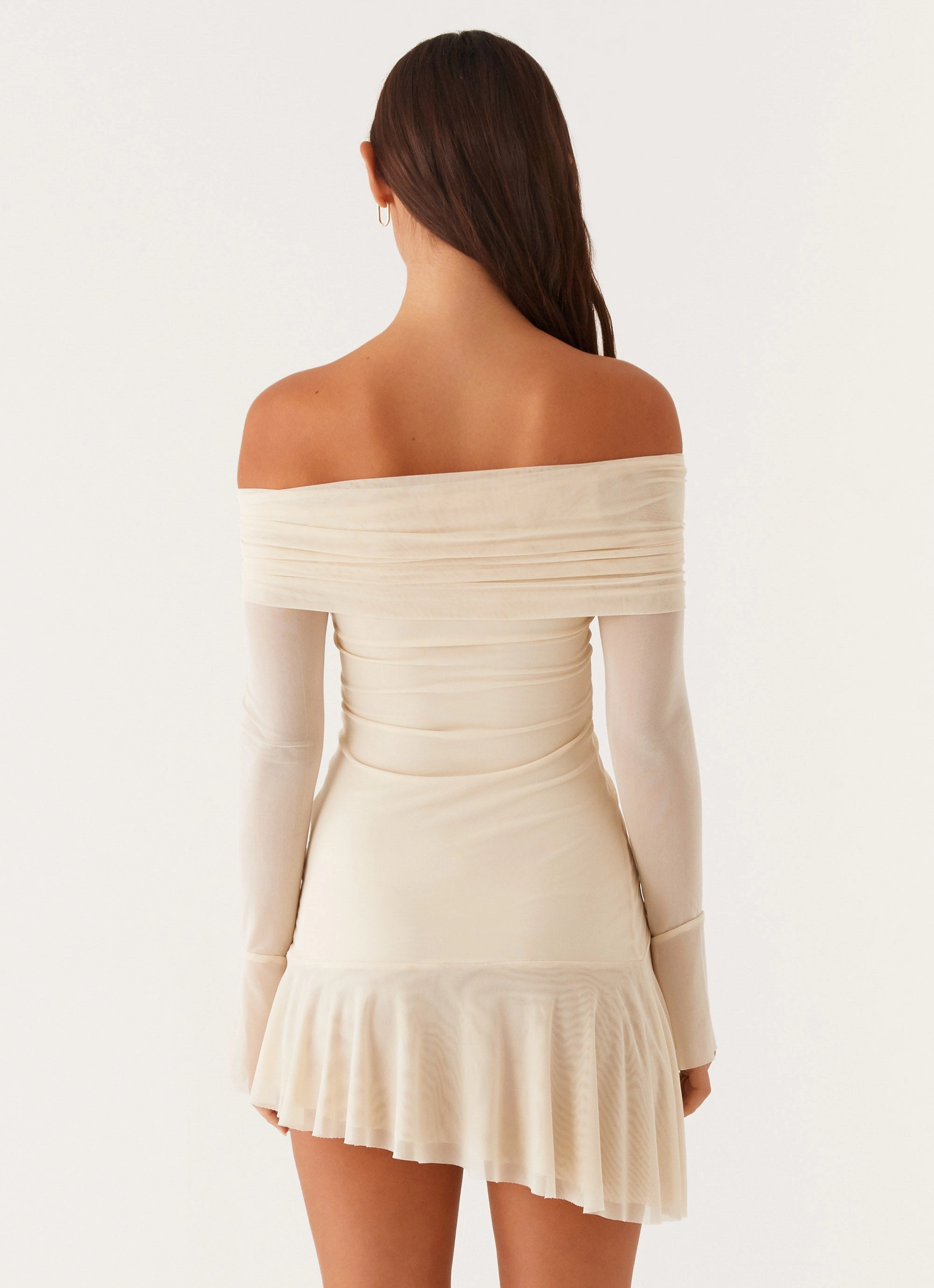 Ellis Ruched Mini Dress - Pastel Yellow Runway-Ready