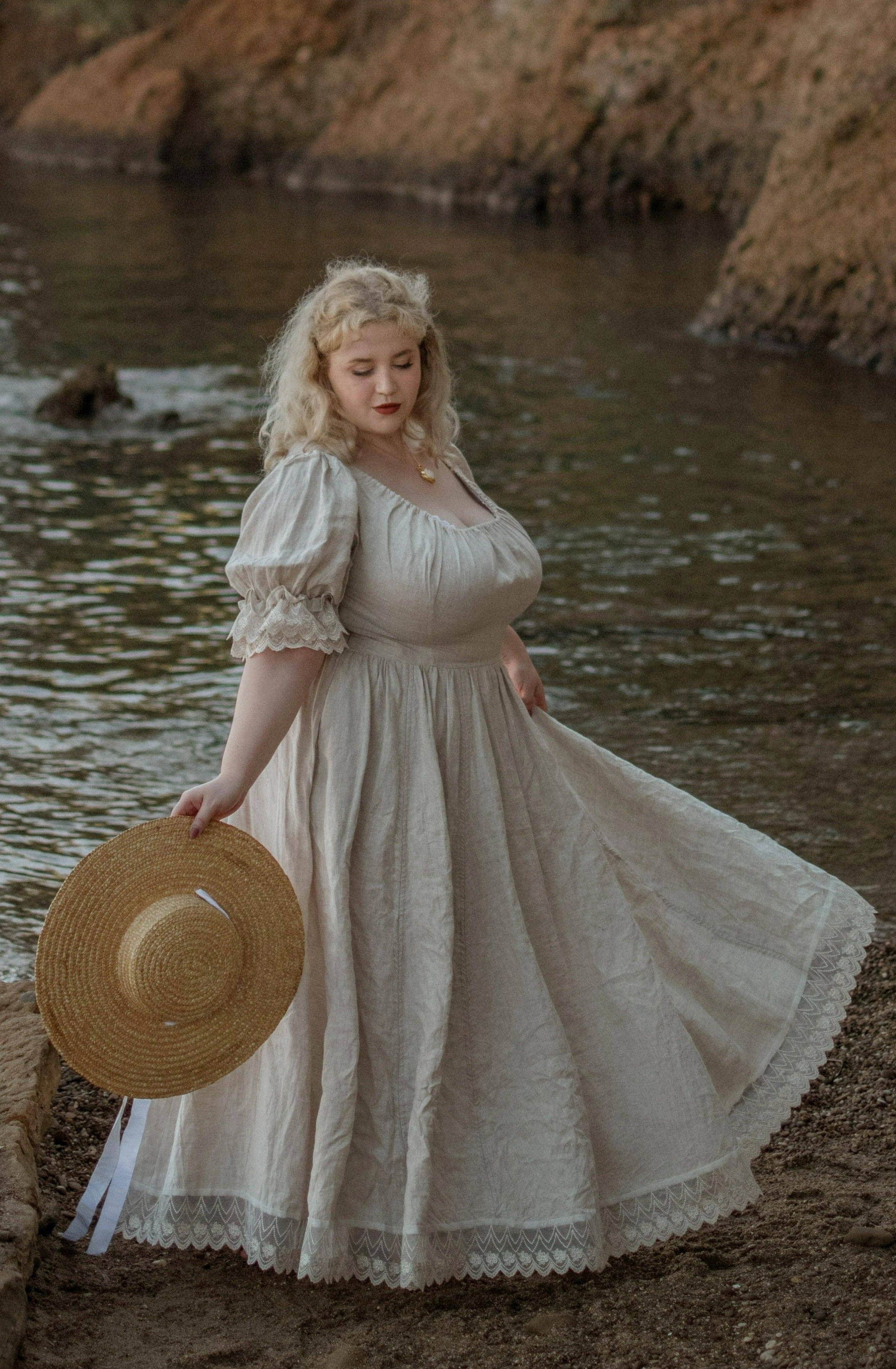 Transitional Layer Elowen 27 | Lace Linen dress gown ( 2 way to wear )