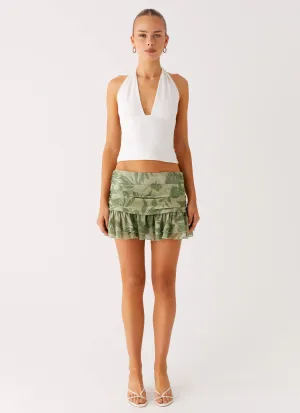 Elspeth Frill Mini Skirt - Jade Fern Fashionable Layer Elspeth Frill Mini Skirt - Jade Fern No Ride