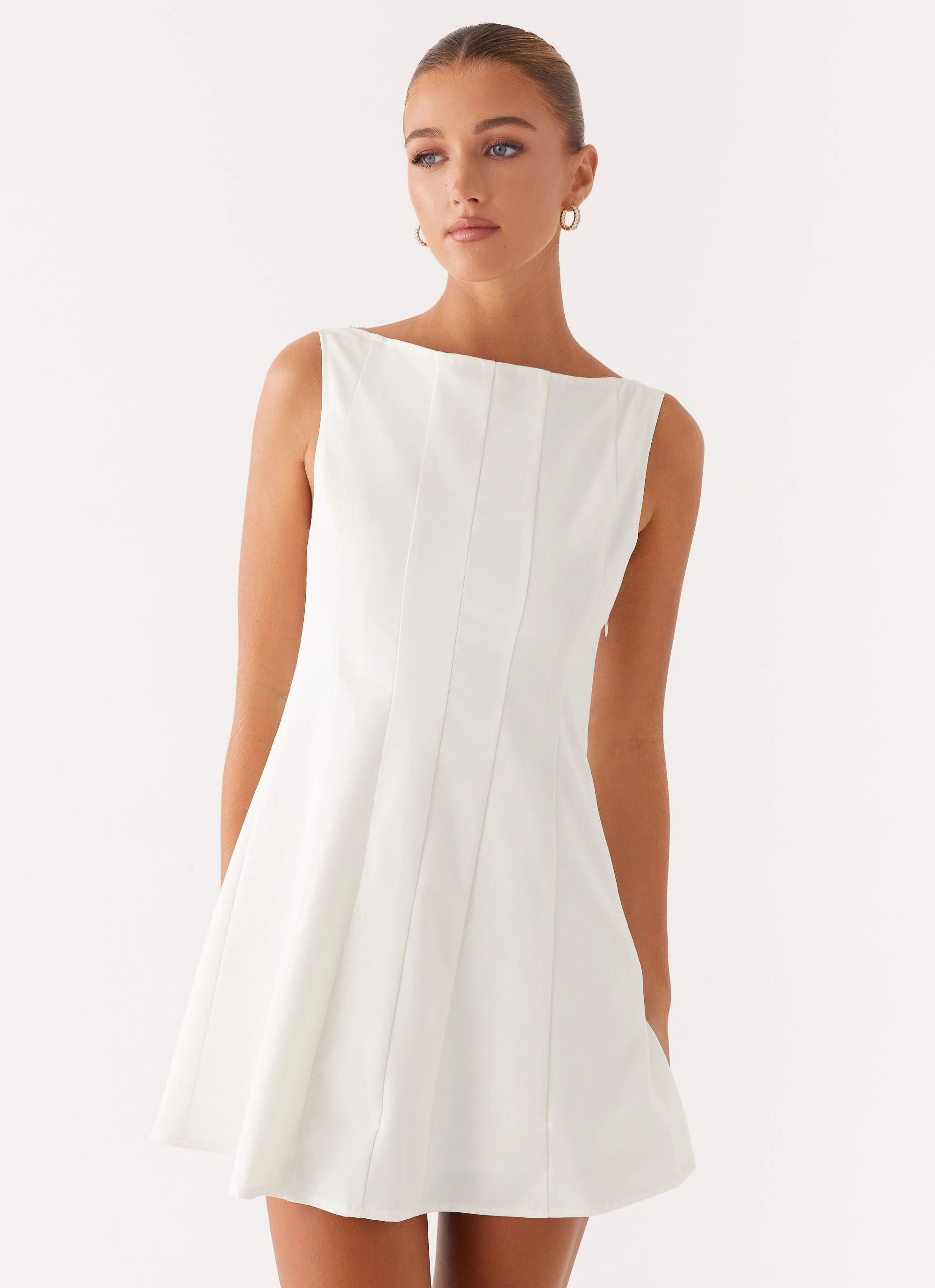 Emelie Mini Dress - White Calm Aesthetic