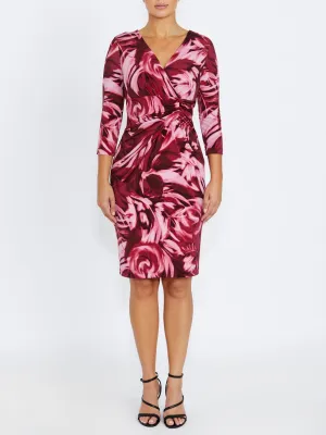 Emelynn Burgundy Jersey Dress Feminine Vibe Motion Light Emelynn Burgundy Jersey Dress