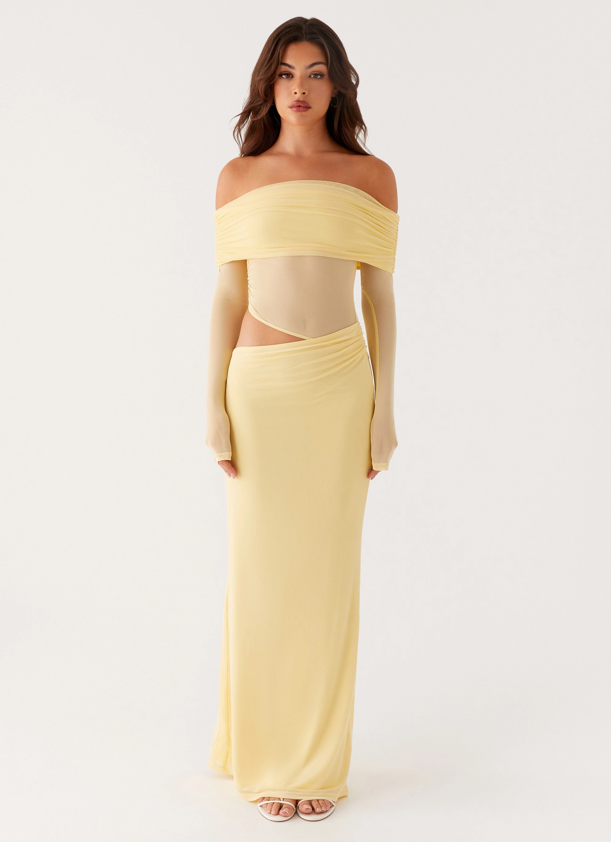 Emery Maxi Dress - Yellow Silky texture Chic Comfort