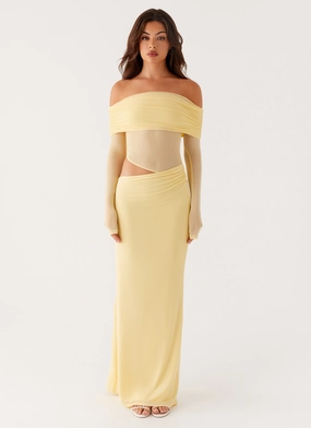 Emery Maxi Dress - Yellow Stylish Dressing Emery Maxi Dress - Yellow Silky texture Chic Comfort