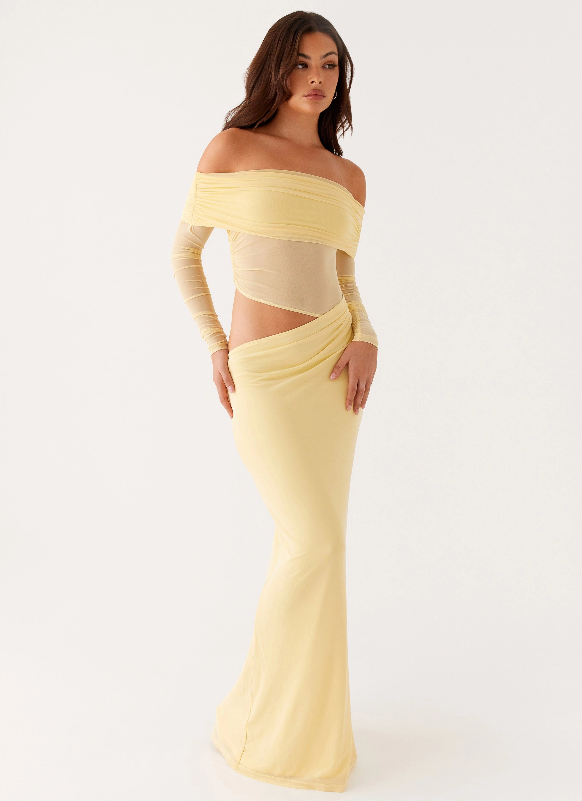 Sophisticated Wear Cozy Vibe Emery Maxi Dress - Yellow