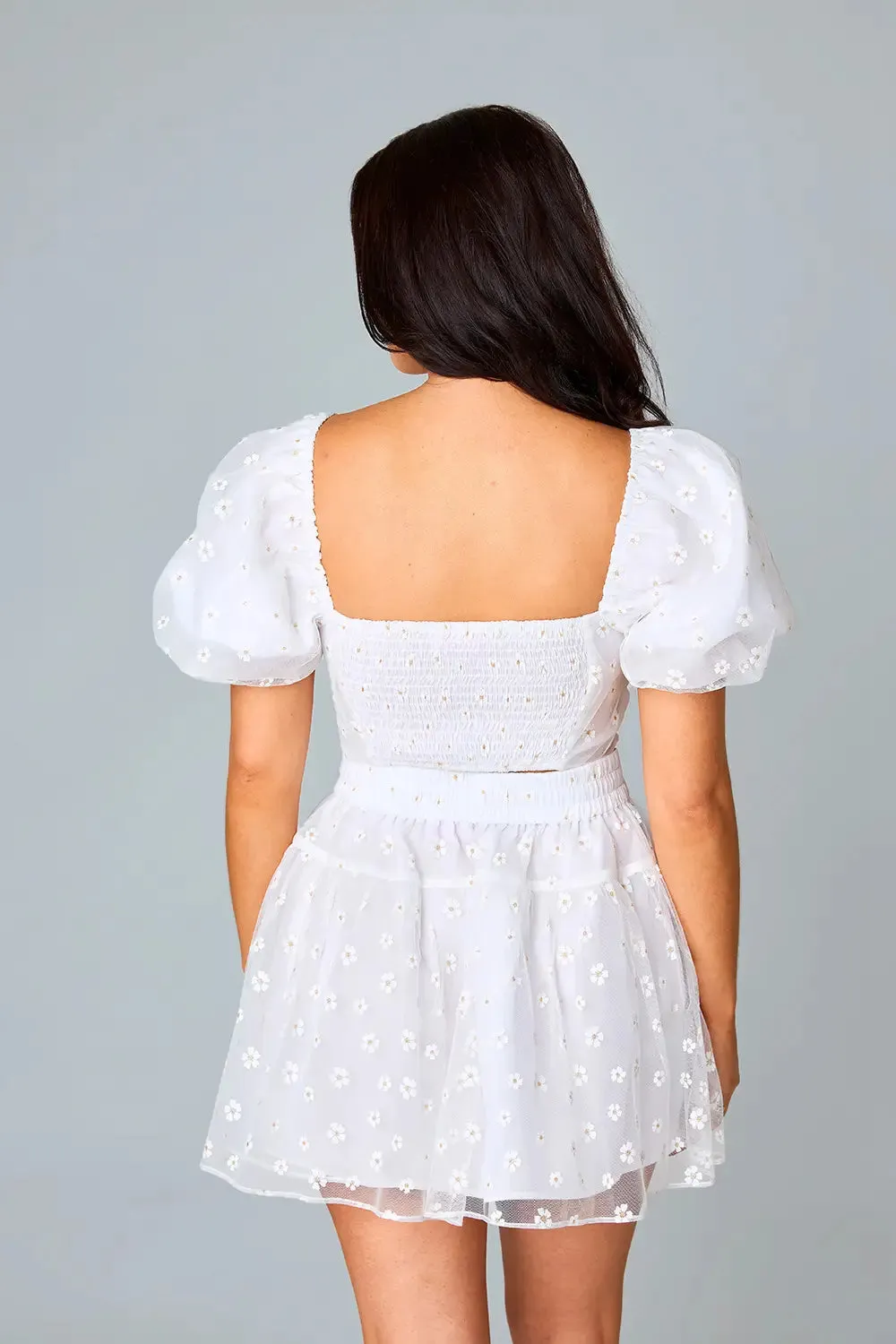 English Daisy Eyelet Top & Skirt Set