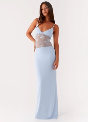 Envy Maxi Dress - Blue Sleek Style Envy Maxi Dress - Blue Flowy Cut