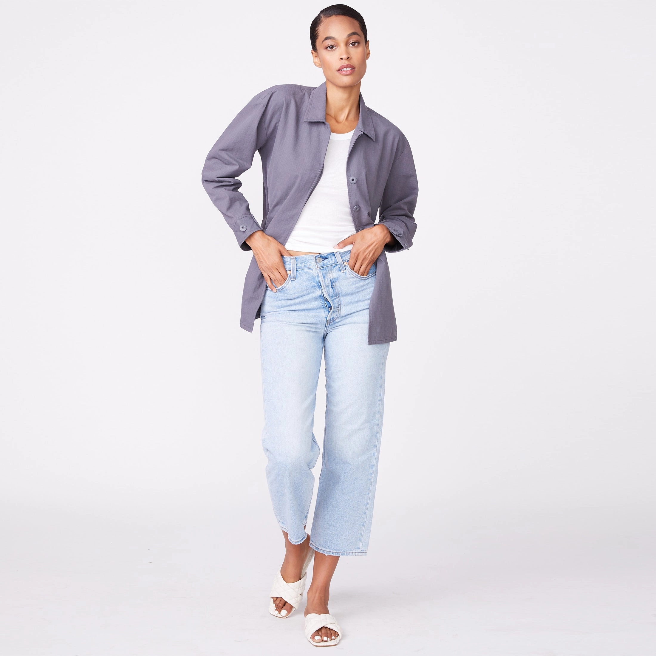 Petal Sleeve Architecture Vintage Shirt Jacket