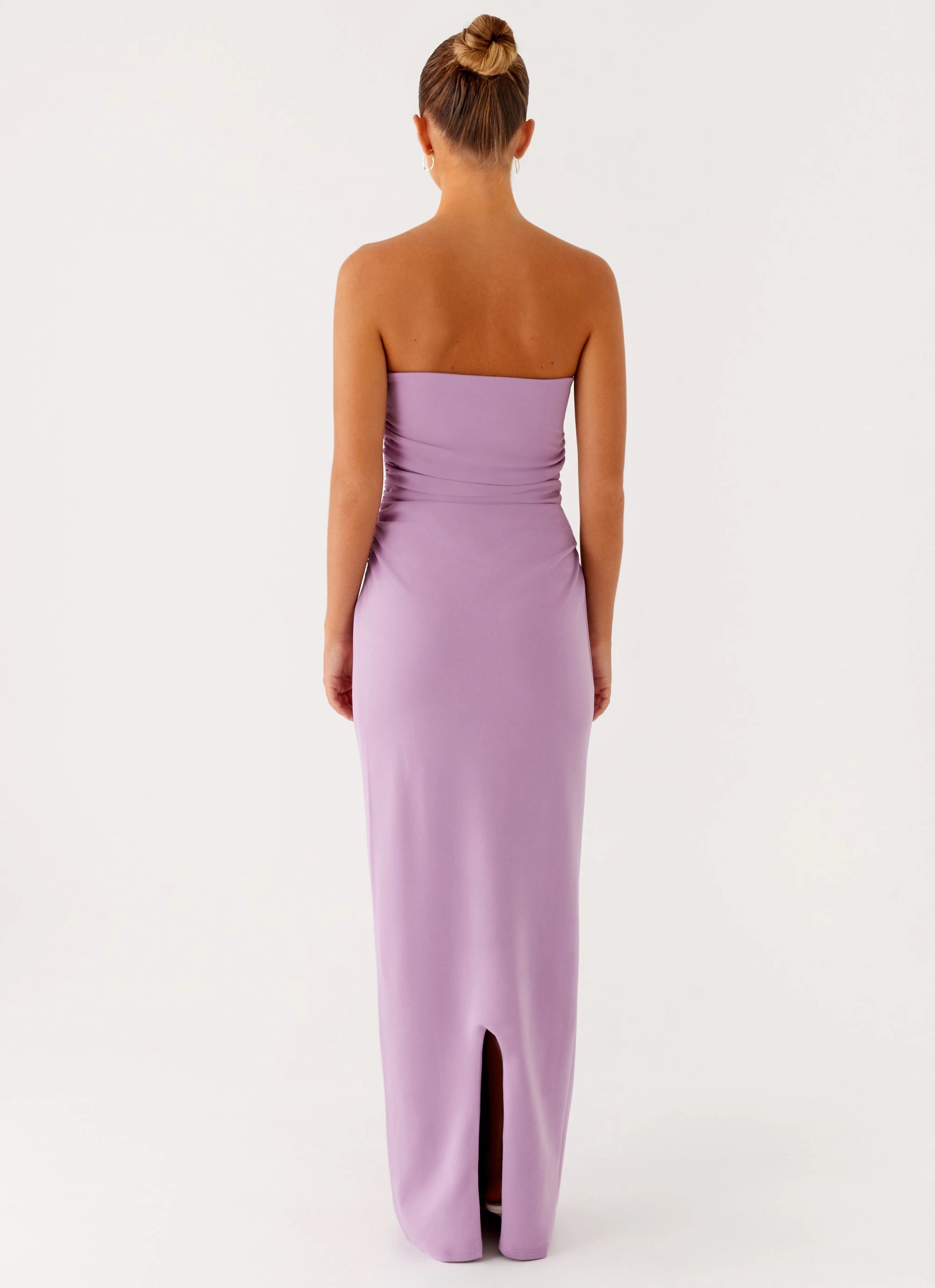 Ruffle Hem Satin Touch Eryn Maxi Dress - Lilac