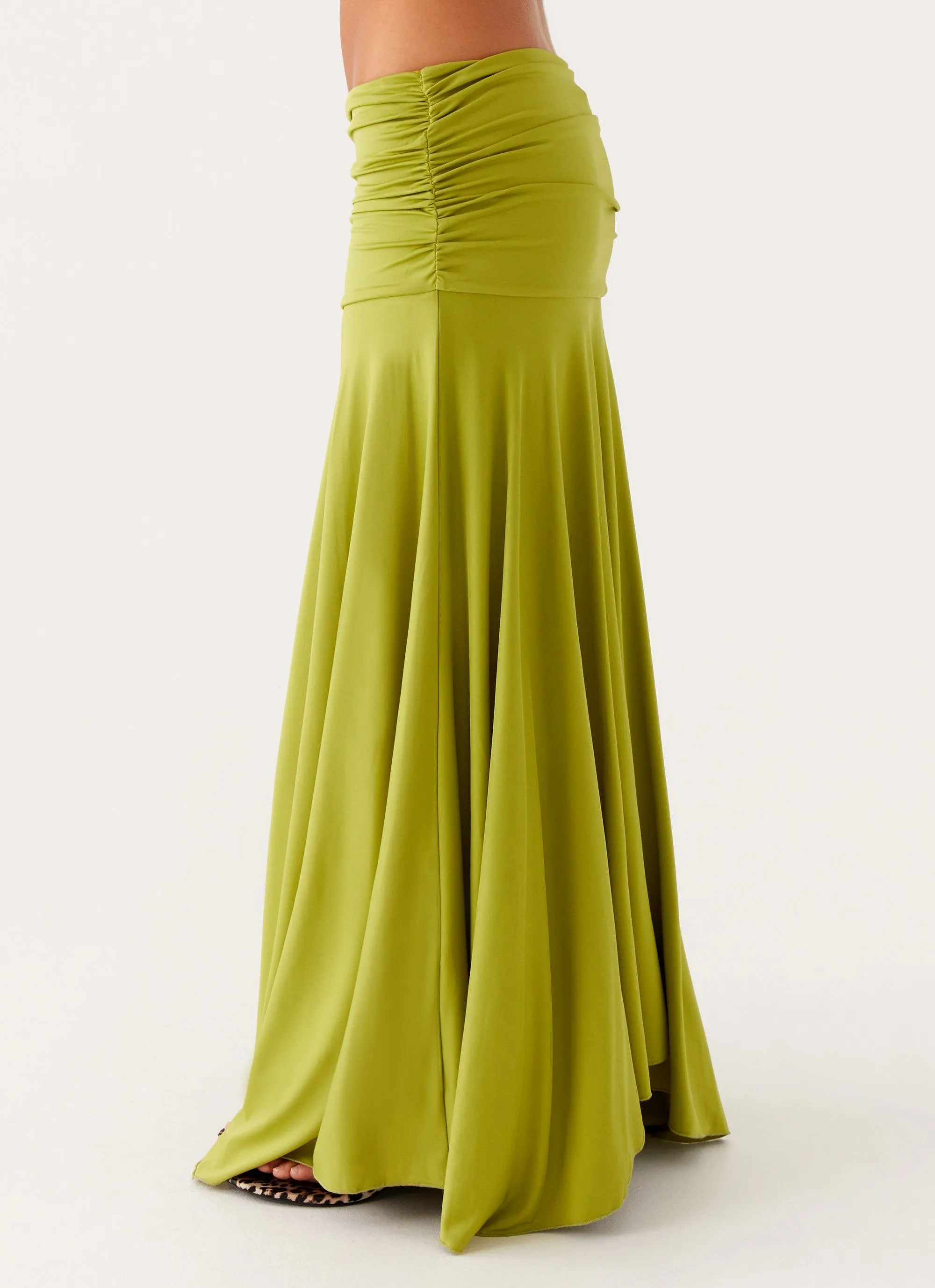 High Mobility Liana Ruched Maxi Skirt - Green